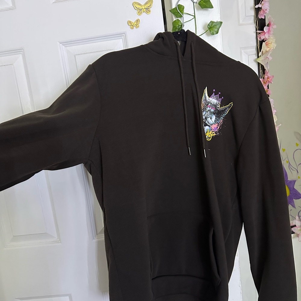 Brown Hoodie with Graphic Design